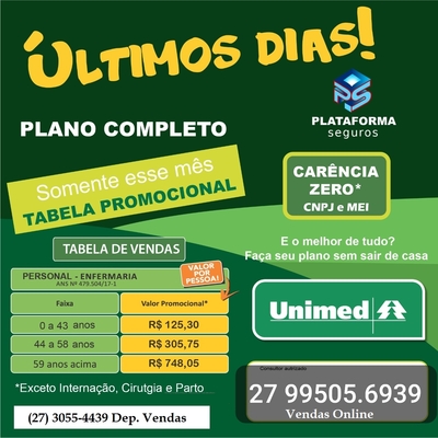 Planos de Saúde Unimed Empresarial Corretor de Plantão